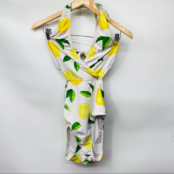 ZERACA Citrus Lemon Printed Wrap Swimsuit L - Picture 1 of 5